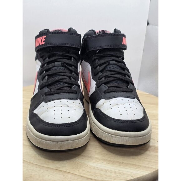 Nike Court Borough Mid 2 White Black Pink  Womens 7 CD7782-005S Sneakers GS 5.5Y - Picture 2 of 8